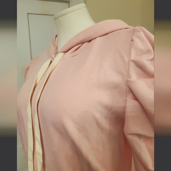 NWT Leo & Nicole pink lightweight sweatshirt hoodie Size Large - Picture 3 of 4